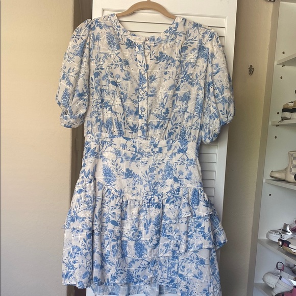 Floral Blue and White Dress - Picture 1 of 5